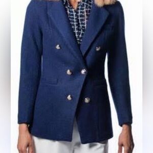 Brand new wool jacket navy blue gold accents
